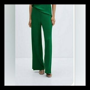 Mango Green Wide Leg Pants